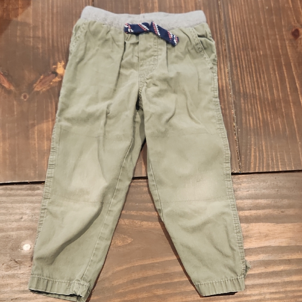 Carter's Olive Green Kids Pants with Gray Waistband